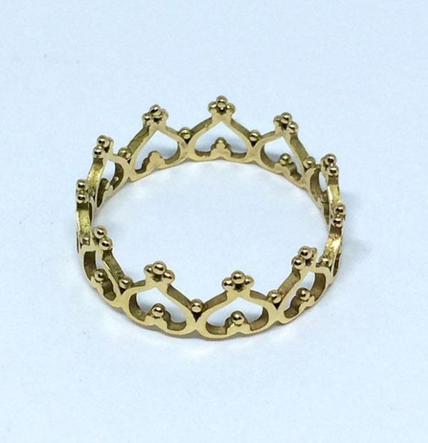 Anel Princesa Coroa Ouro 18k 1